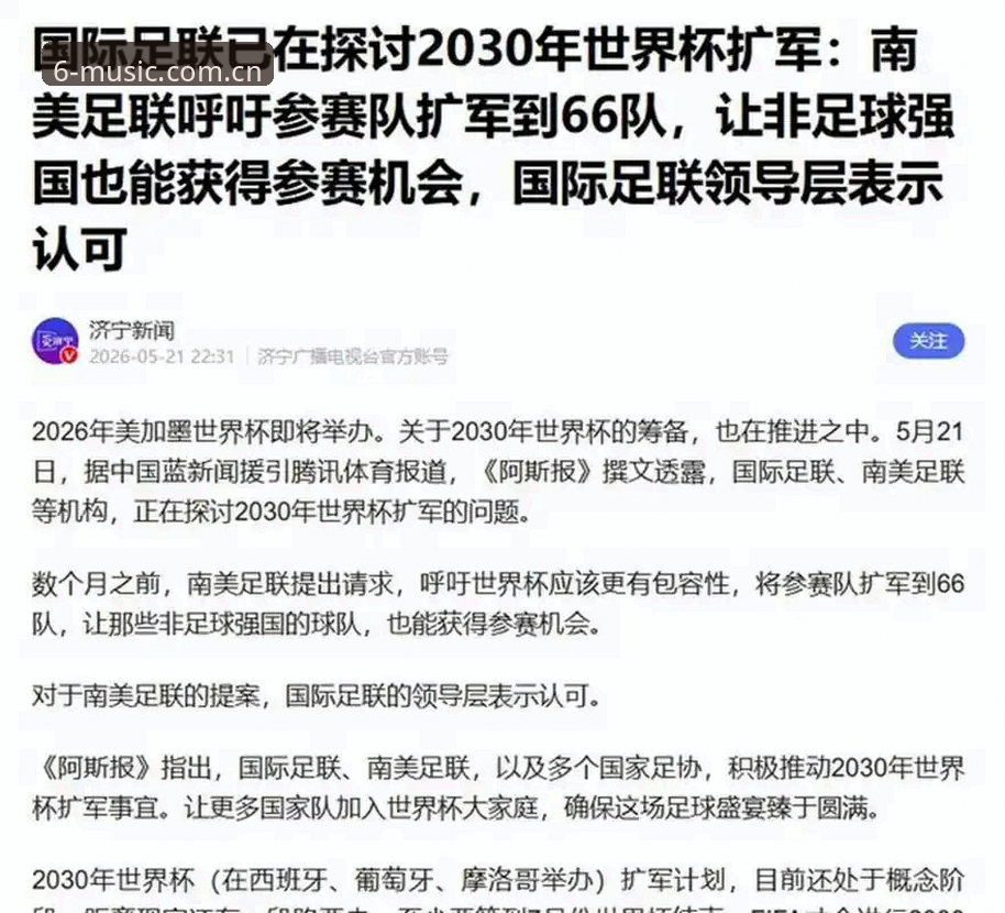 2030年世界杯扩军66队深度评测：国足重返世界舞台的转折点